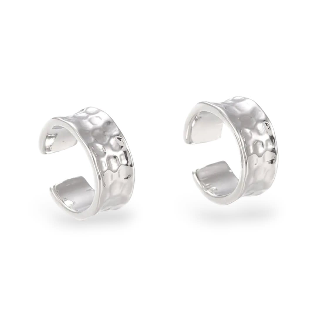 Ear cuff aros solitarios liso dorado plateado / unidad2