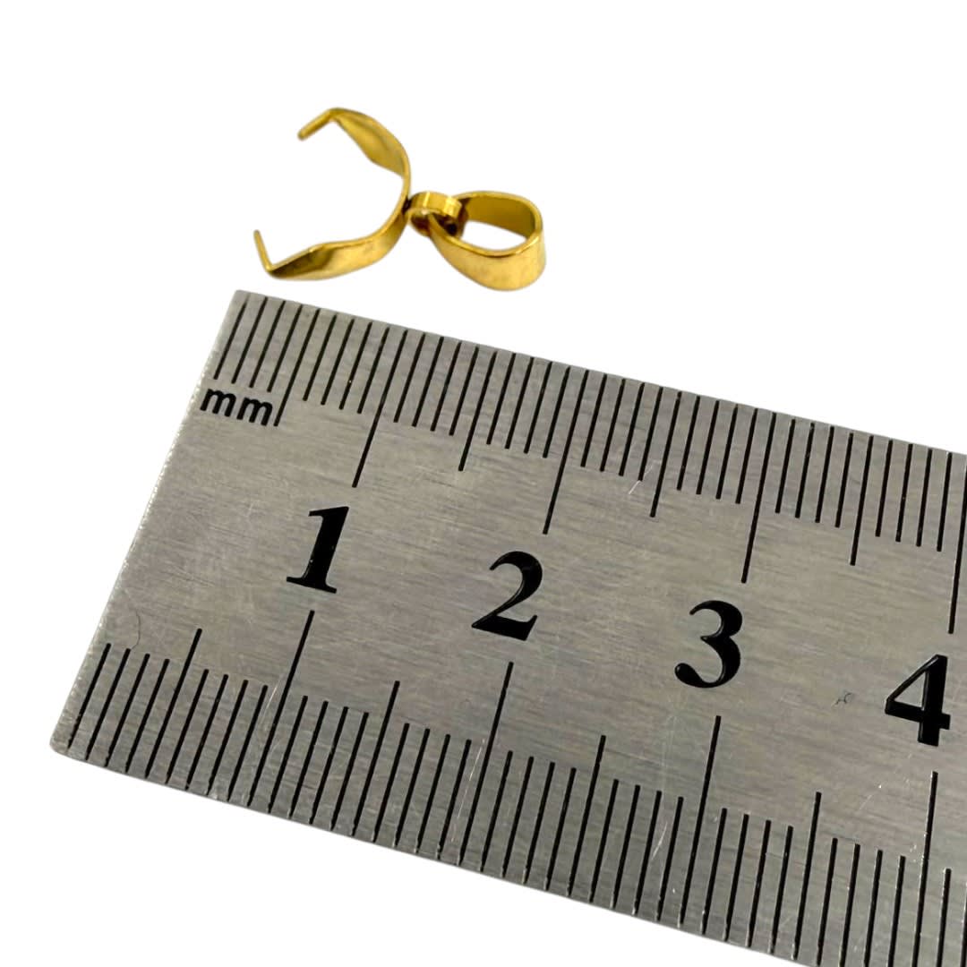 Porta dije valier 16 mm acero dorado / 12 uds2