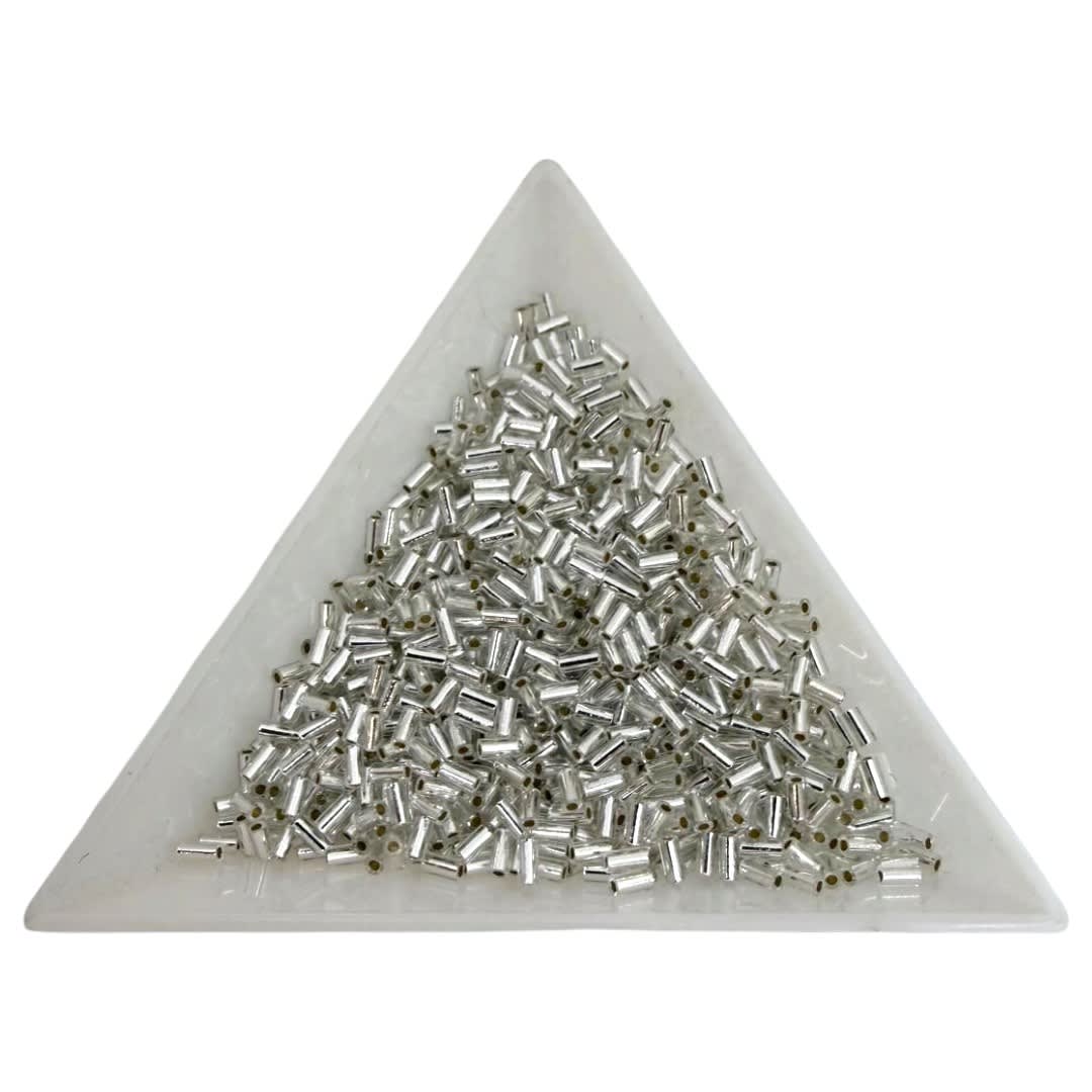 Canutillo cuentas de miyuki 3 mm plateado silver / gramo3