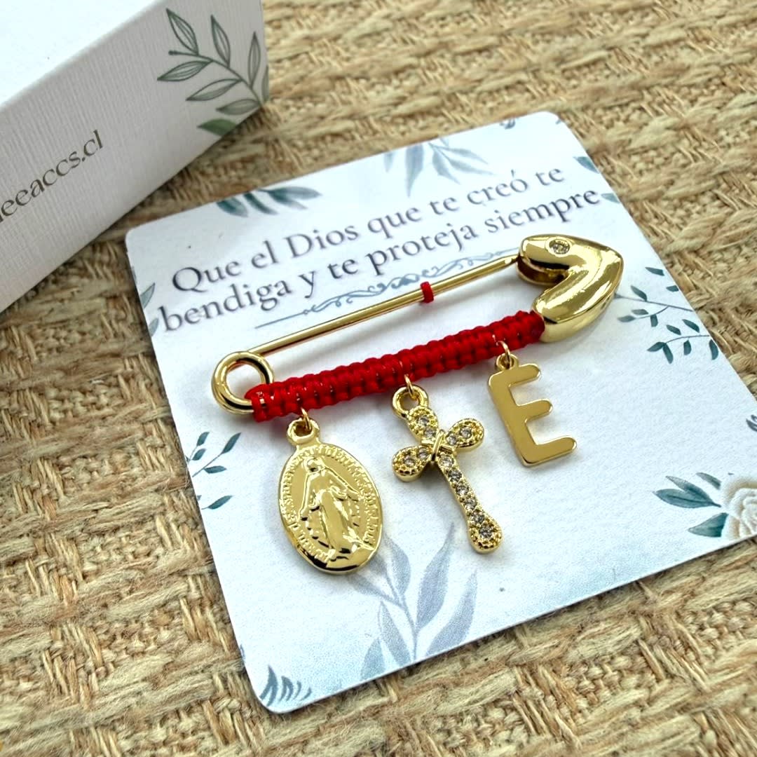 Broche de seguridad alpita tejido rojo virgen inicial / unidad1