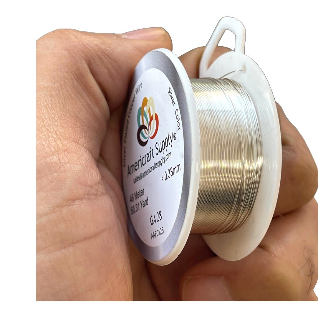 Alambre calibre 28 plateado americraft supply silver / Rollo2