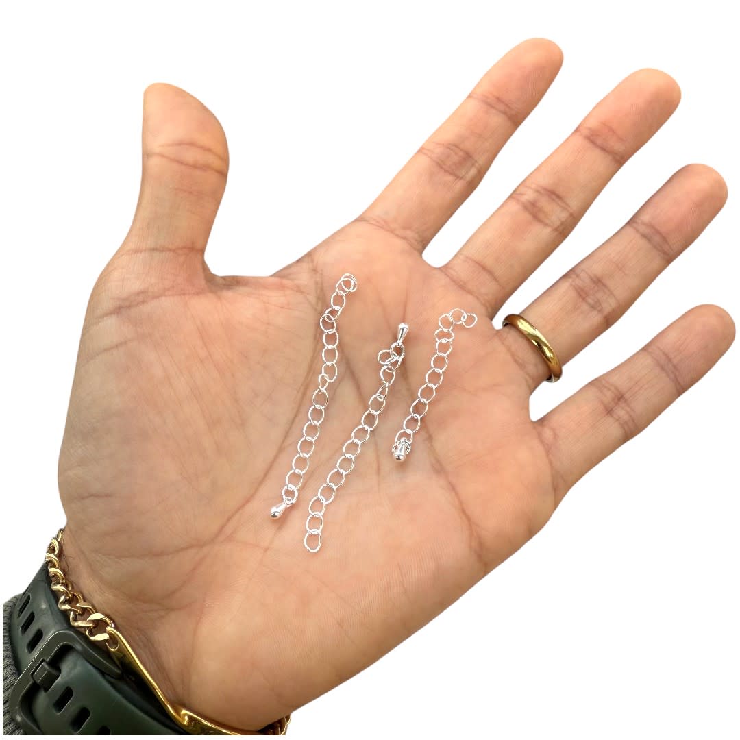 Cadena extensión alargador 5 cm baño de plata / unidad3