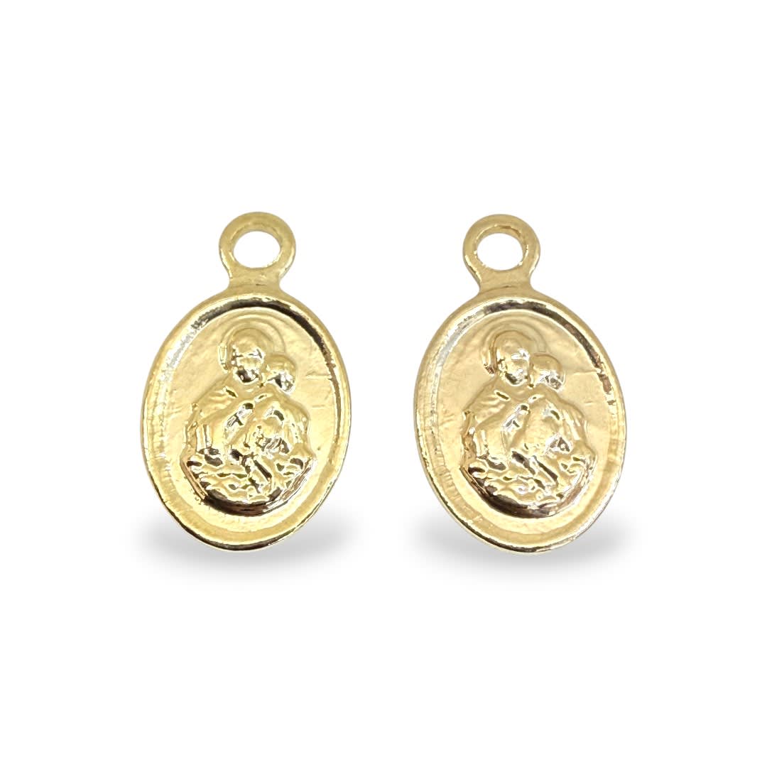 Mini dije Milagrosa San José 11x6 mm gold-filled / unidad1