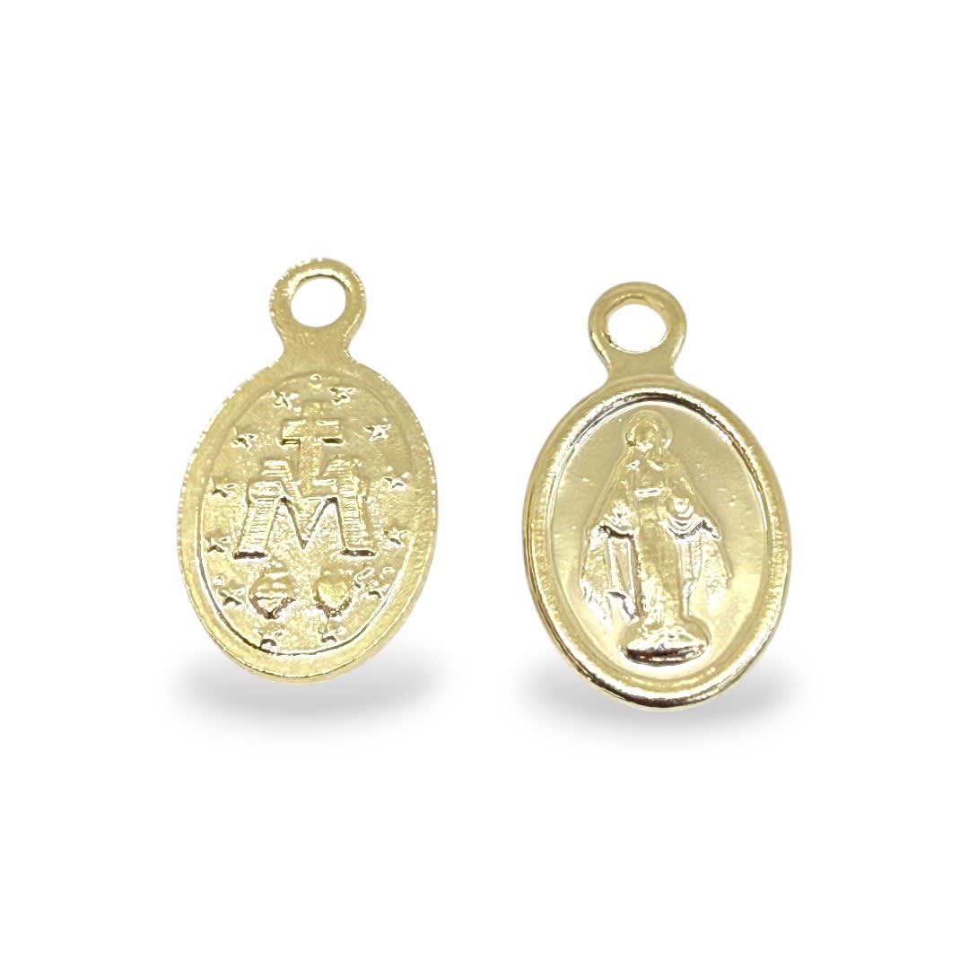 Mini dije Milagrosa San José 11x6 mm gold-filled / unidad3