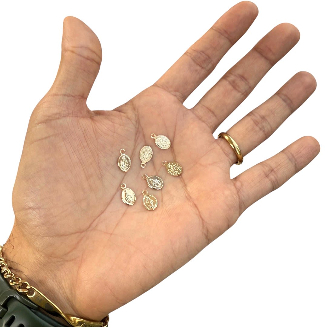 Mini dije Milagrosa San José 11x6 mm gold-filled / unidad4