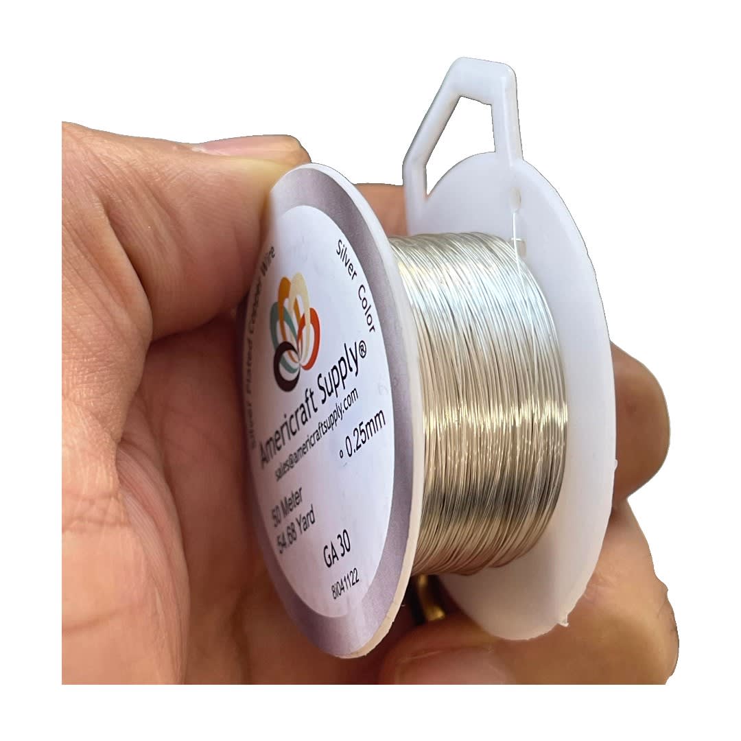 Alambre calibre 30 plateado americraft supply silver / Rollo2