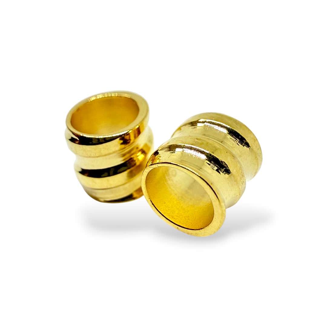 Separador tubular tubo grueso 3 mm baño de oro 18k / gramo1