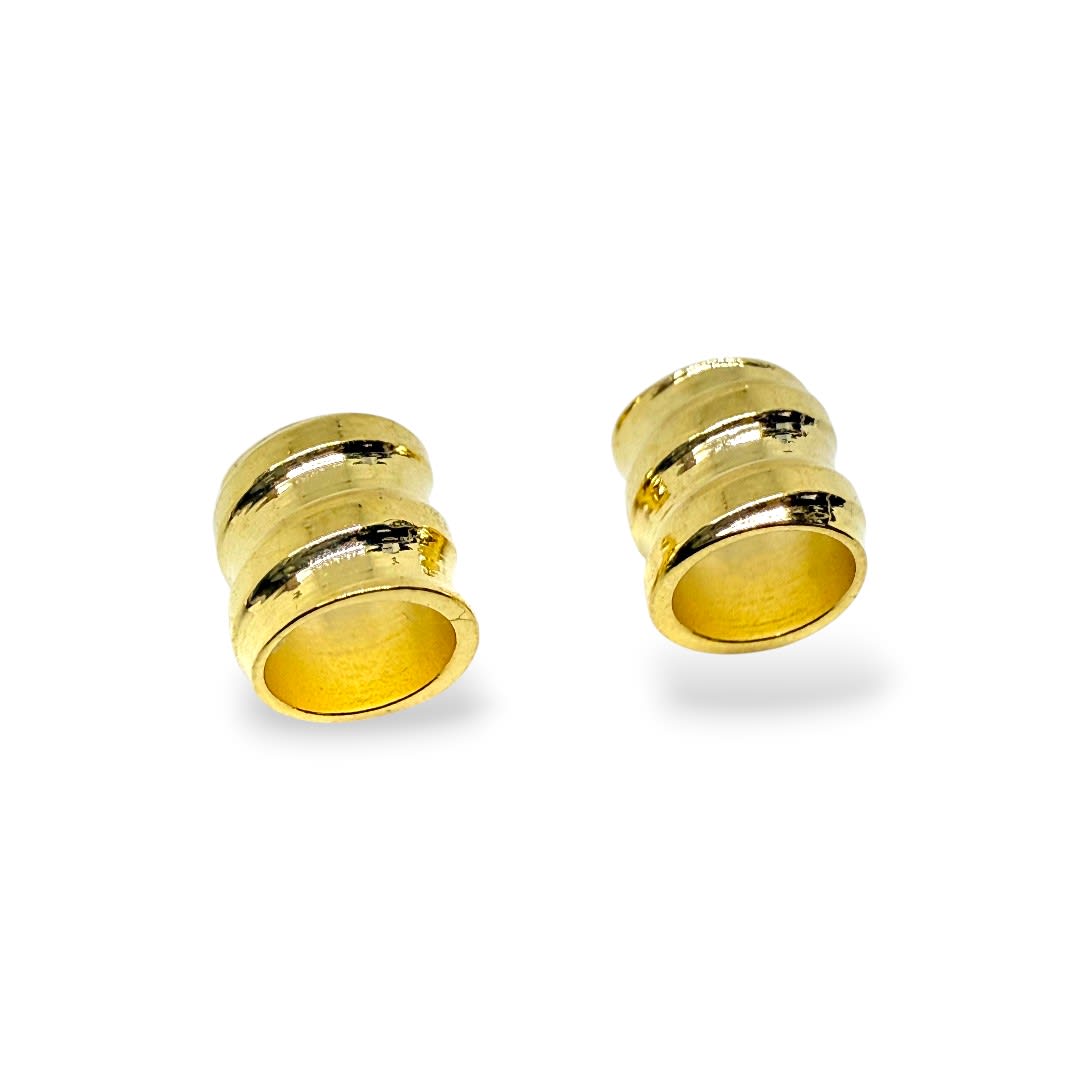 Separador tubular tubo grueso 3 mm baño de oro 18k / gramo2