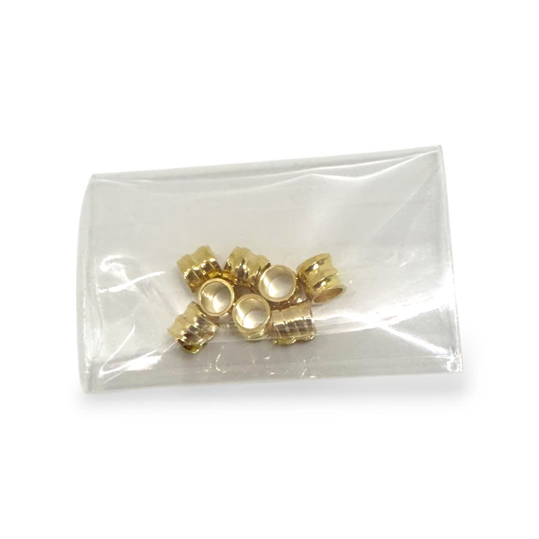 Separador tubular tubo grueso 3 mm baño de oro 18k / gramo4