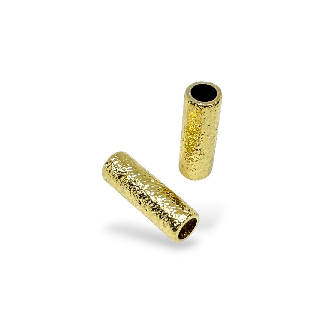 Separador tubular tubo diamantado 5 mm baño de oro 18k / gramo1