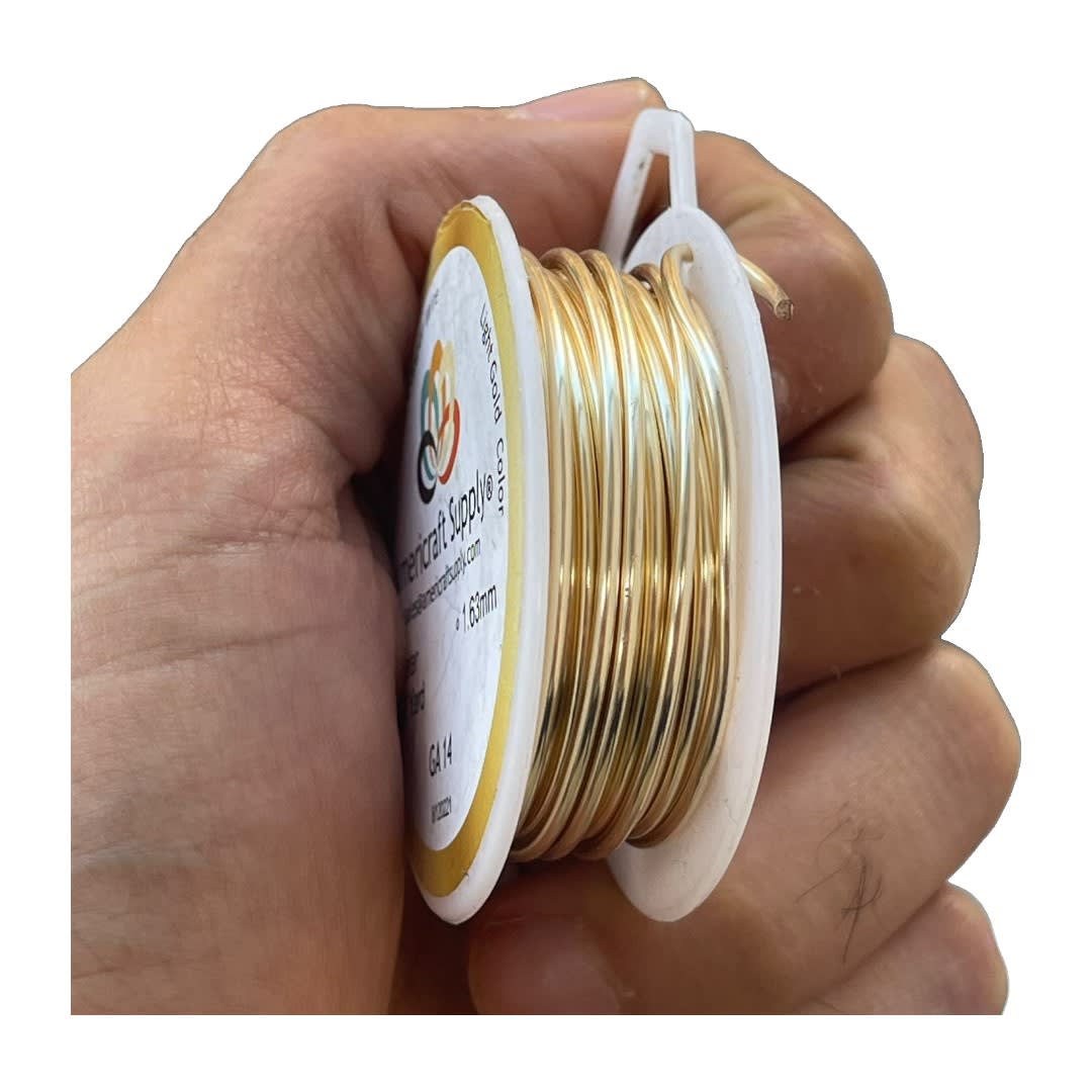 Alambre calibre 14 dorado americraft supply Light gold / Rollo2