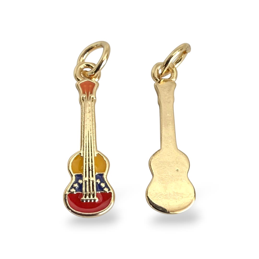 Dije colgante cuatro venezolano chico 15x5 mm baño de oro / unidad2