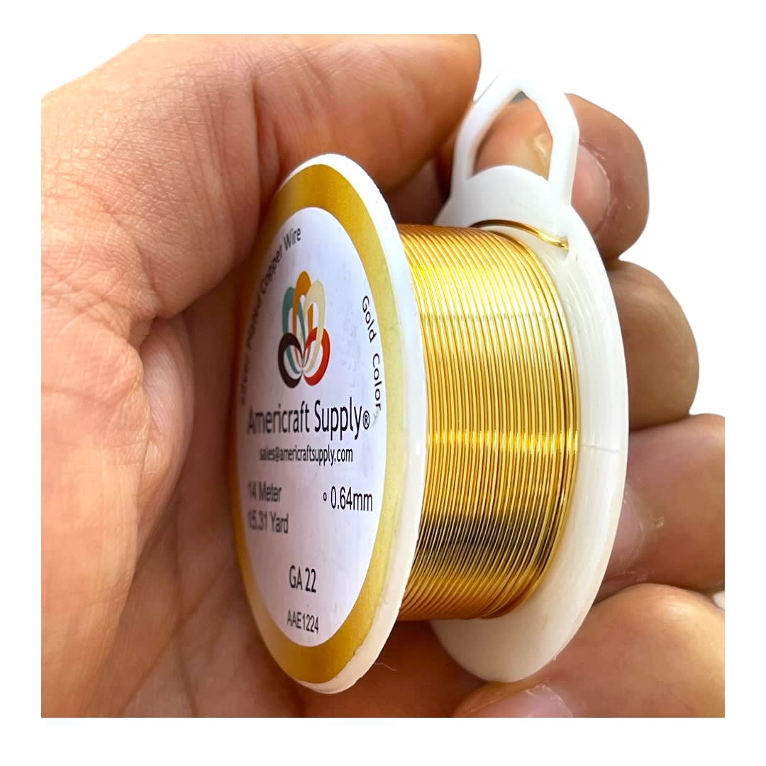 Alambre calibre 22 dorado americraft supply gold / Rollo2