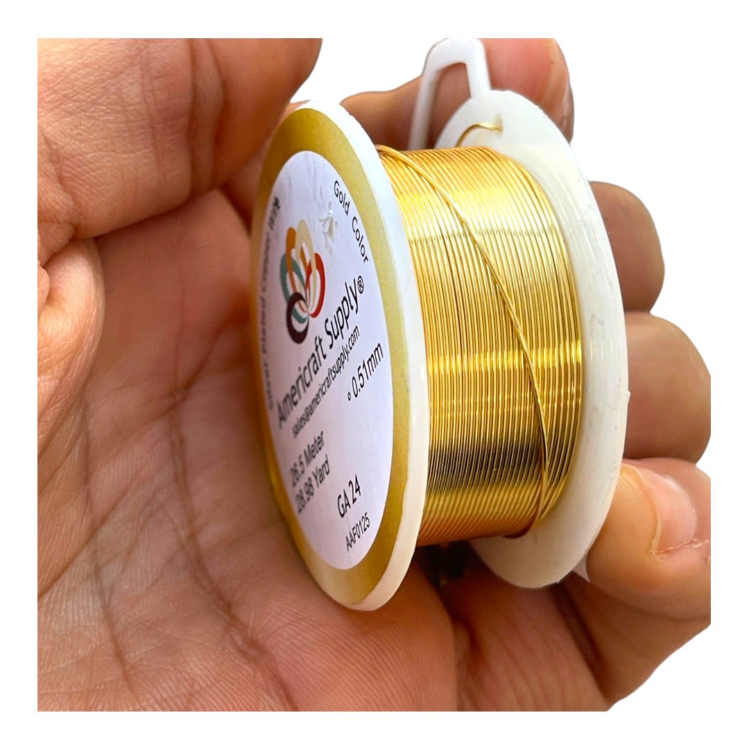 Alambre calibre 24 dorado americraft supply gold / Rollo2