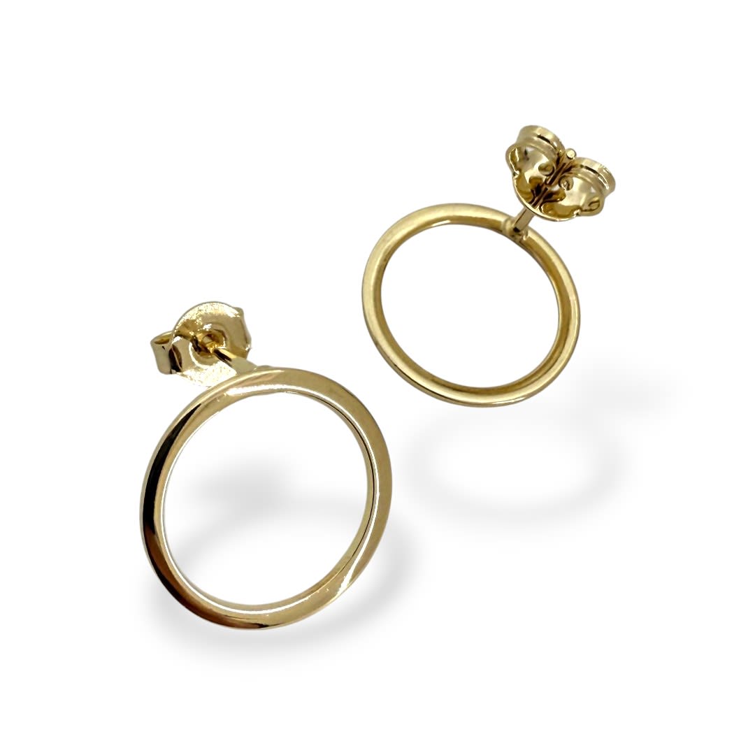 Base de aros círculo para recamar 15 mm baño de oro / par3