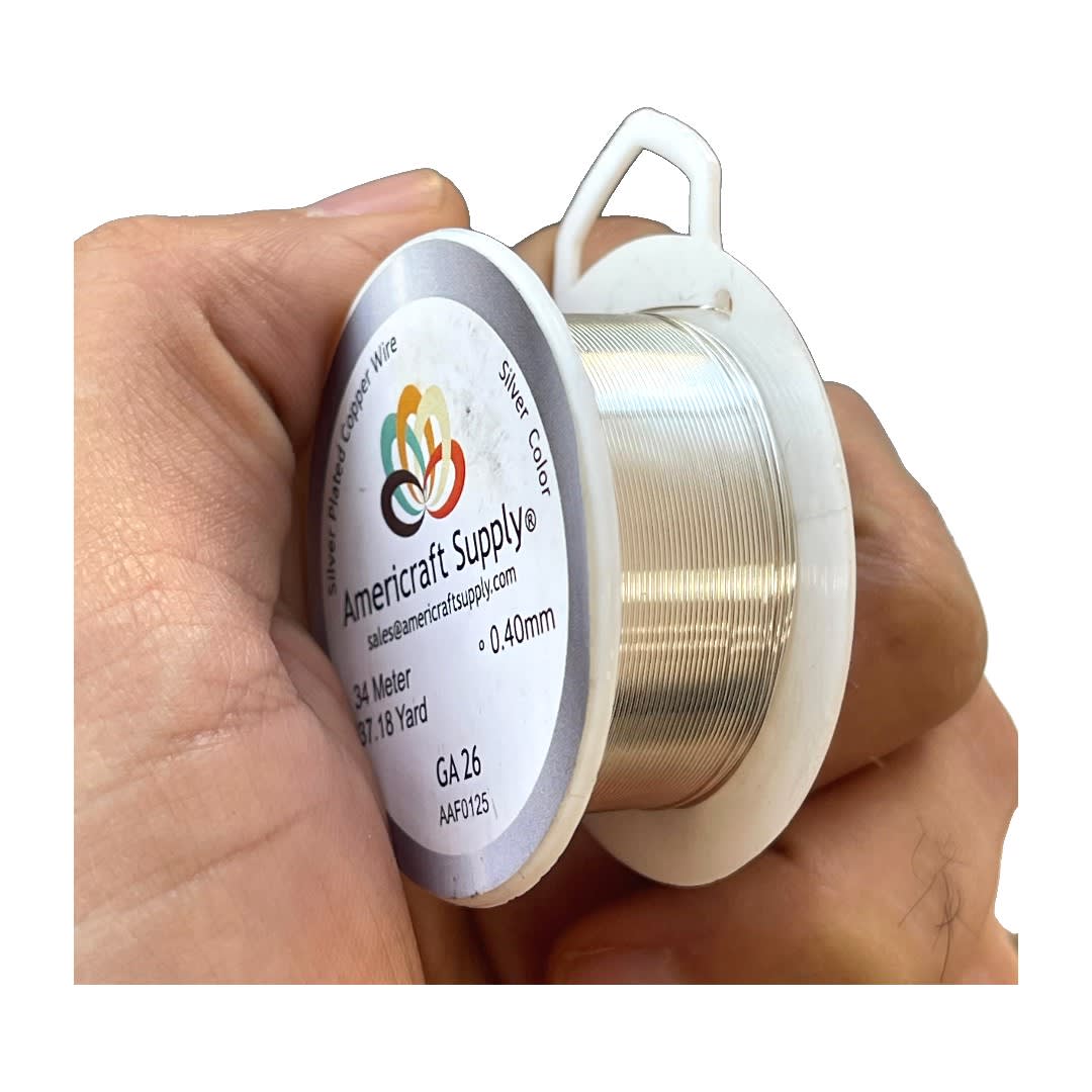Alambre calibre 26 plateado americraft supply silver / Rollo2
