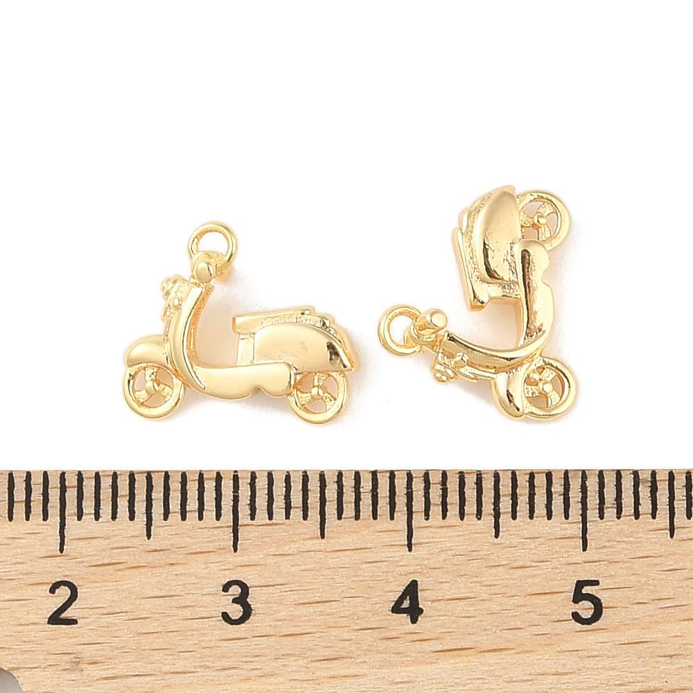 Dije colgante moto vespa 14 mm baño de oro / unidad3