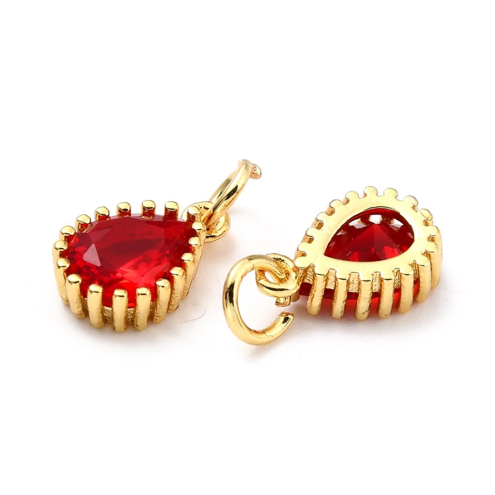 Dije colgante gota con zircón colores baño oro / unidad2