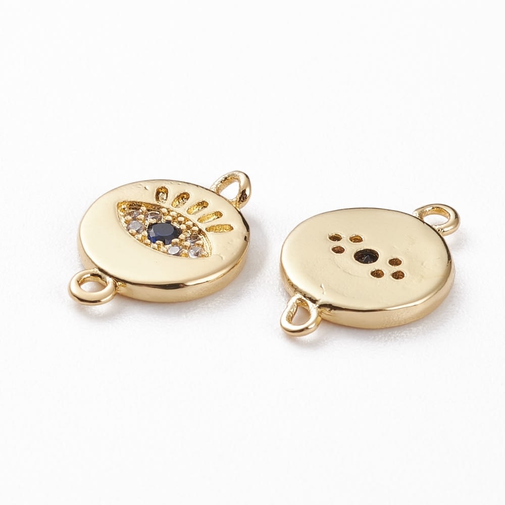 Dije conector ojo turco protección nazar baño de oro / unidad2