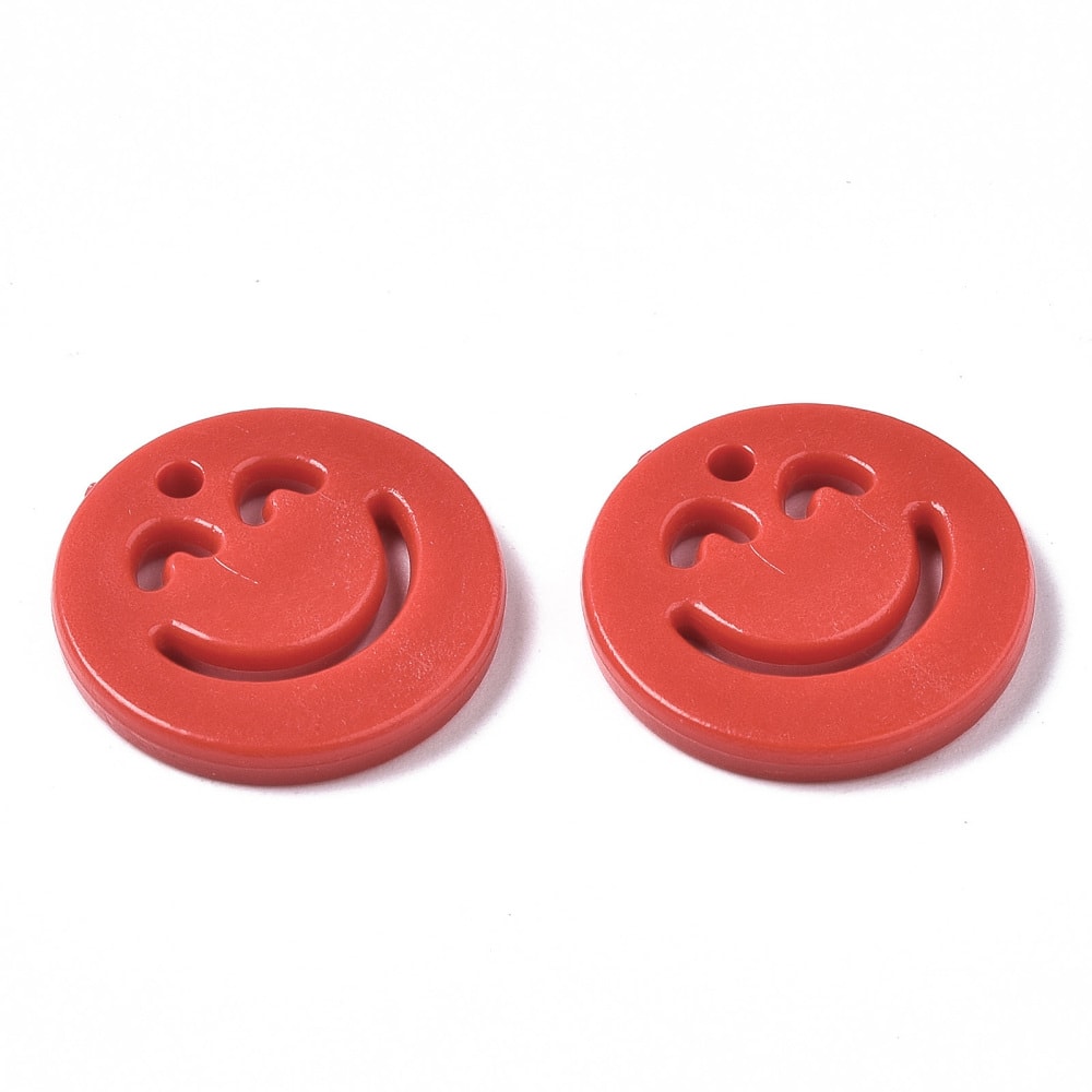Dije colgante Caritas acrílicas multicolor 20 mm / 10 uds2