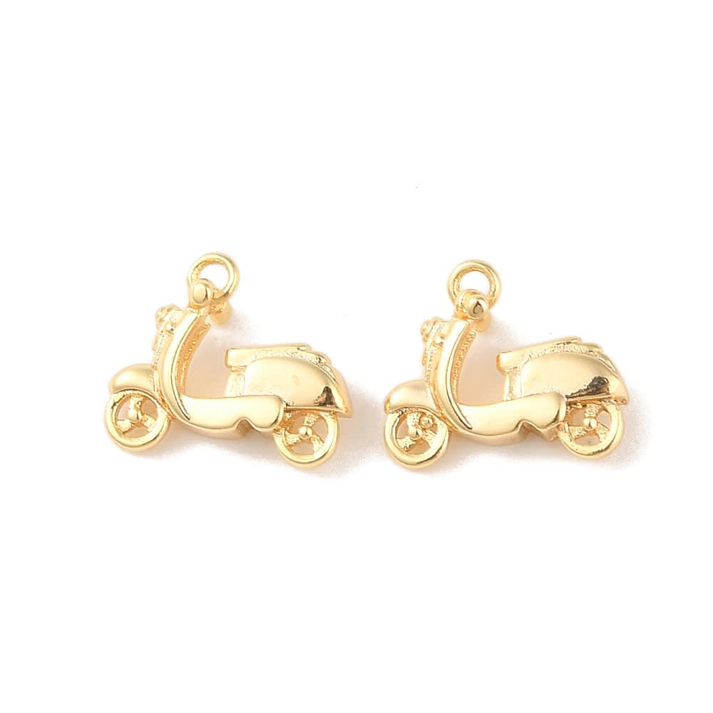 Dije colgante moto vespa 14 mm baño de oro / unidad1
