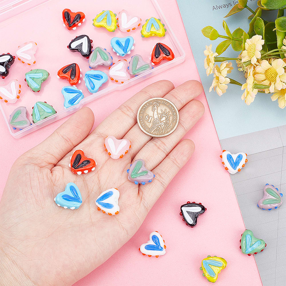 Pasador corazón murano colorido / unidad4