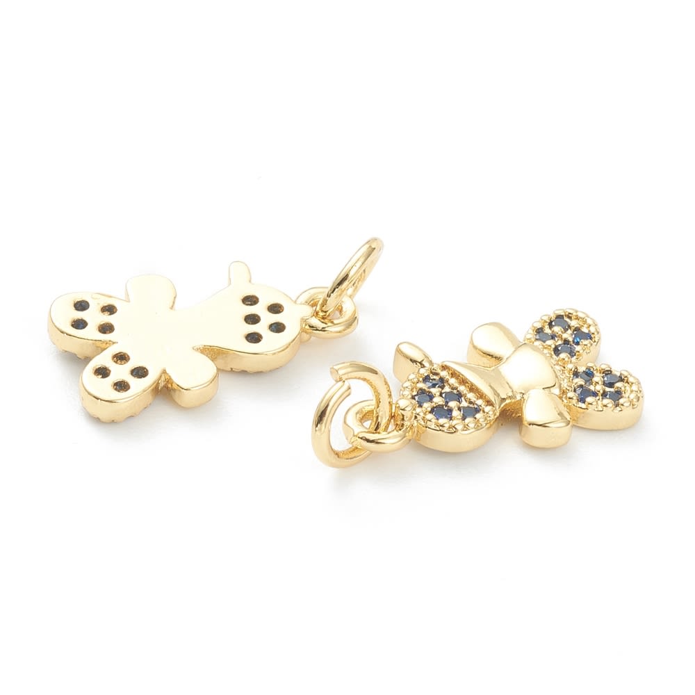 Dije colgante niña niño zircón color baño de oro / unidad4
