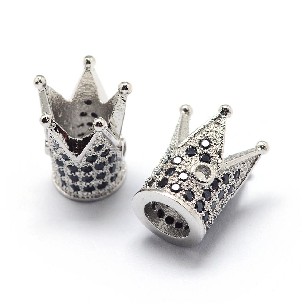 Dije pasador corona dorado plateado zircón / unidad3