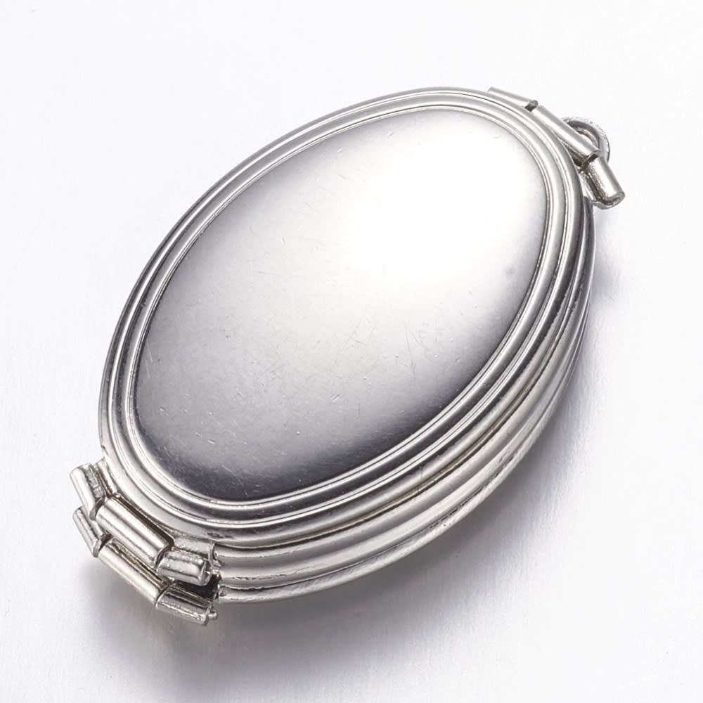 Relicario portafoto locket cuatro fotos flor baño de platino / unidad3
