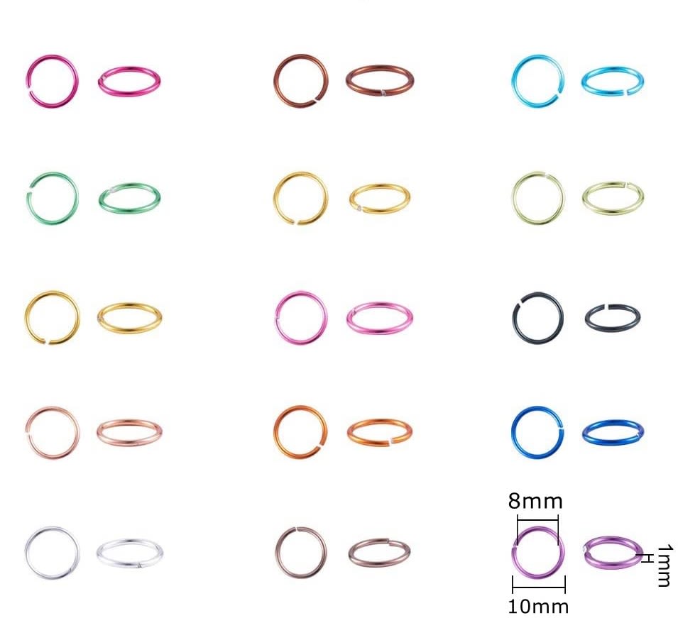 Argollas de unión aluminio 10 mm multicolor / 20 uds6