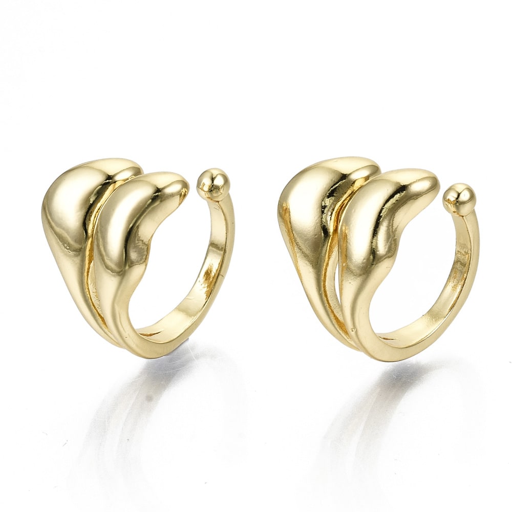 Ear cuff solitarios liso dorado baño de oro / unidad2