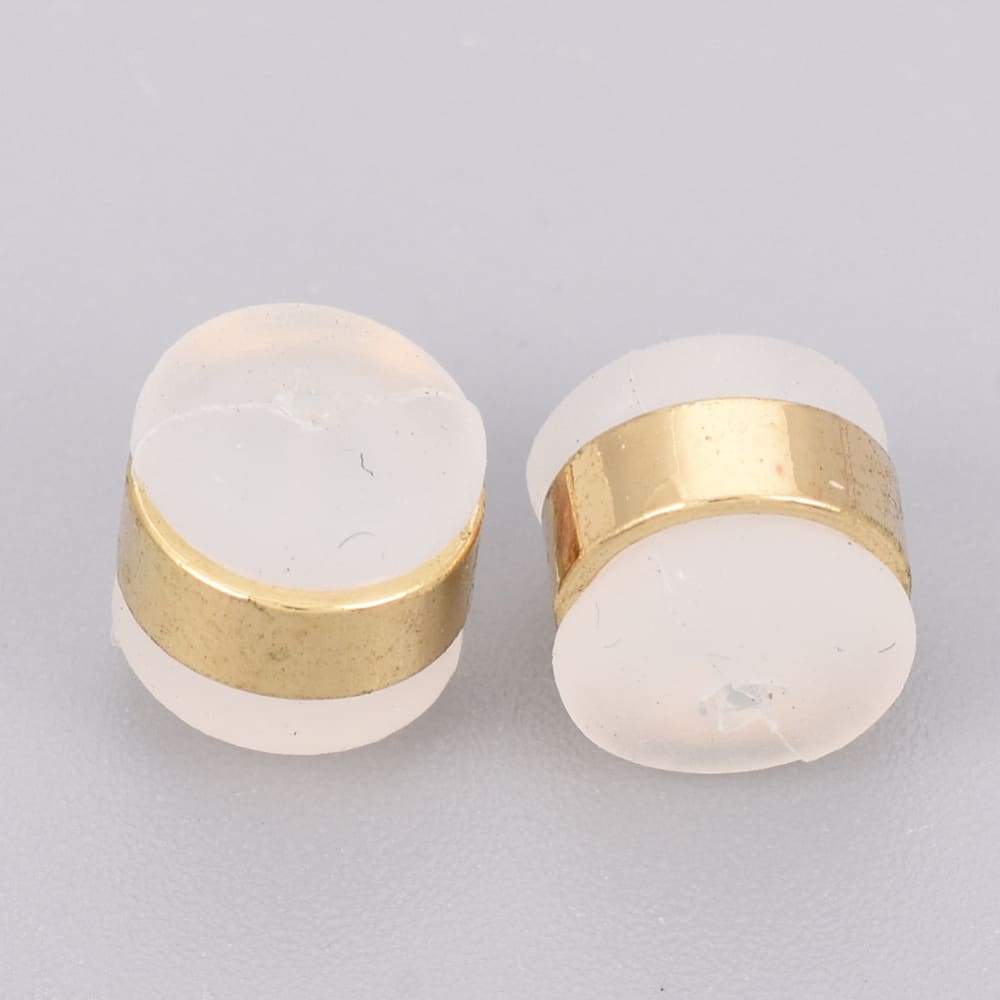 Tapones de aros latón y goma 5.5 mm estilo tuerca / par1