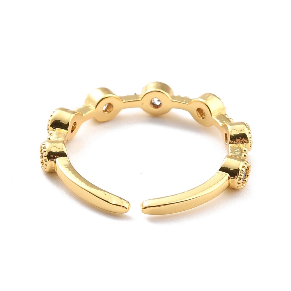 Anillo ajustable puntos midi ring baño de oro / unidad2