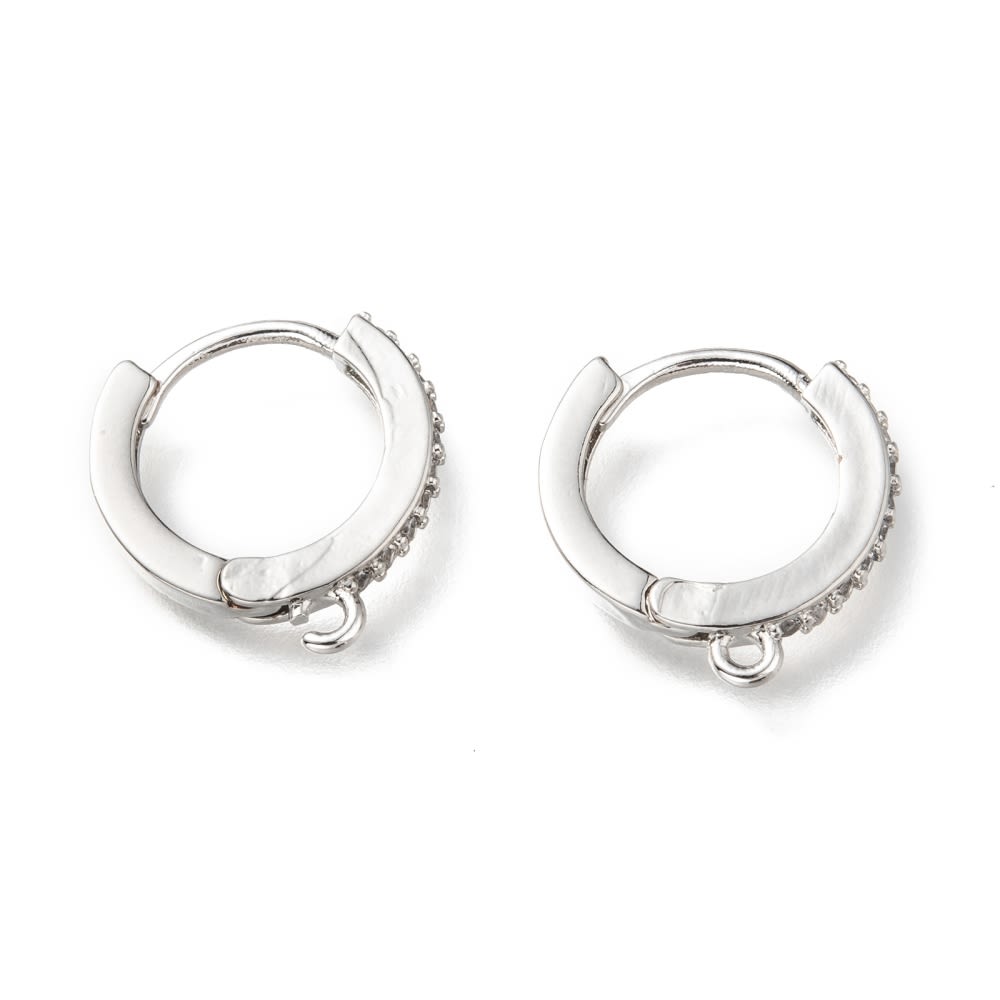 Base de aros catalán redonda zircón plateada / par2