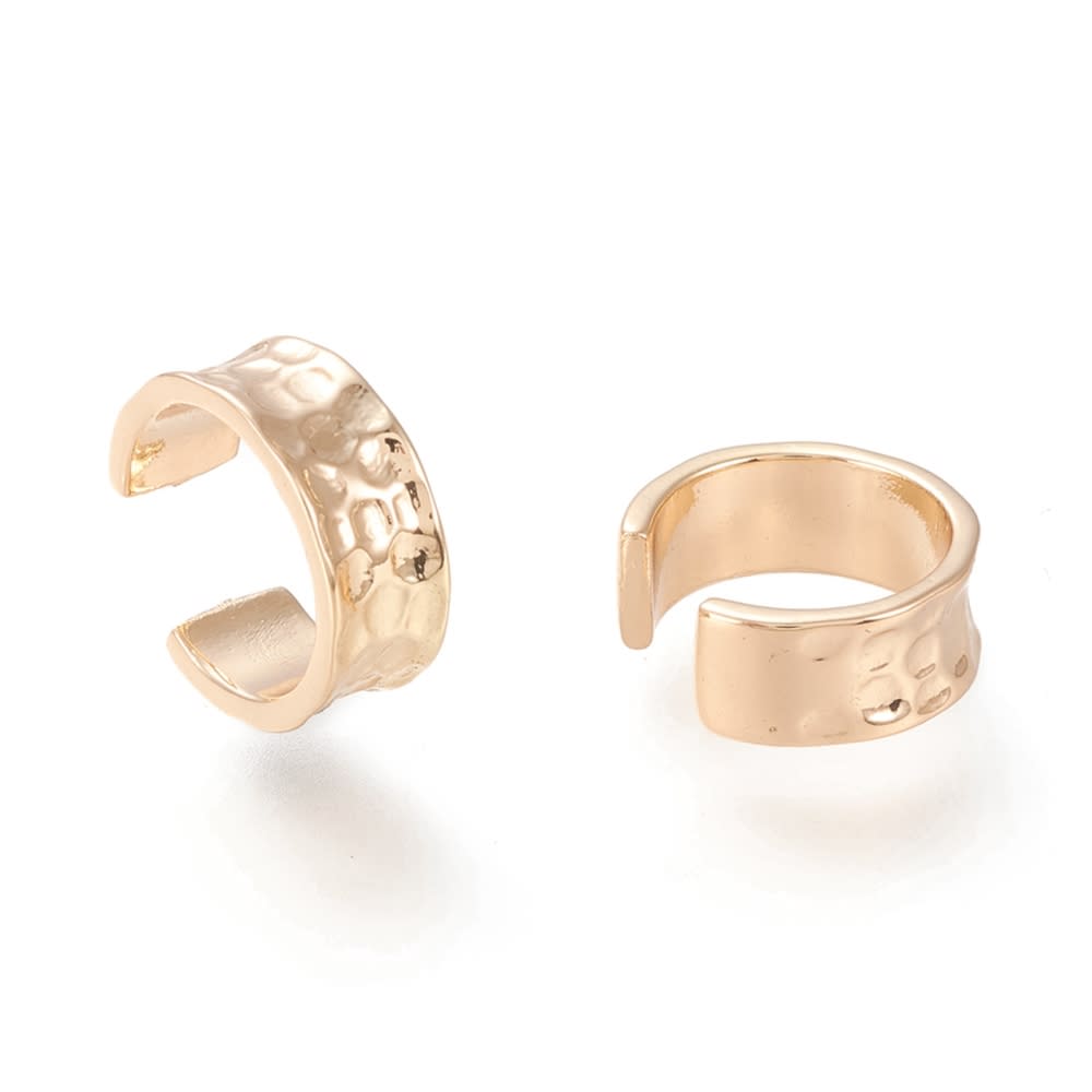 Ear cuff aros solitarios liso dorado / unidad2