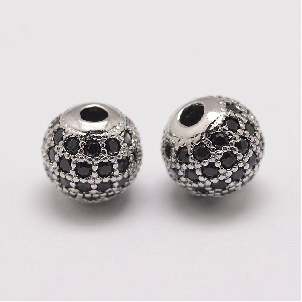 Cuenta esfera pasadora 8.5x8 mm zircón / unidad5