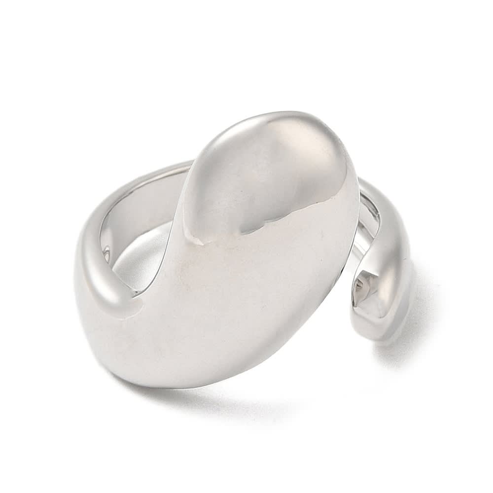 Anillo ajustable lágrima gota baño de oro platino / unidad3