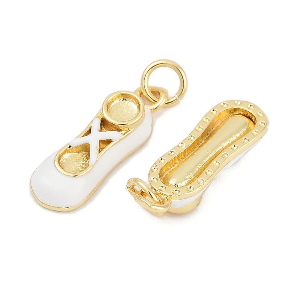 Dije colgante esmaltado zapatilla blanca ballet bailarina  / unidad2