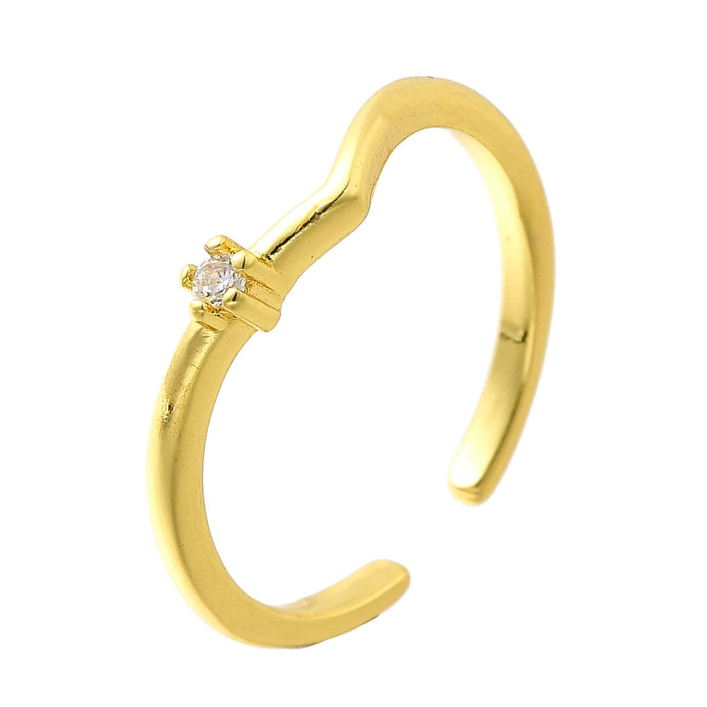 Anillo ajustable infinito diadema lisa baño de oro / unidad3