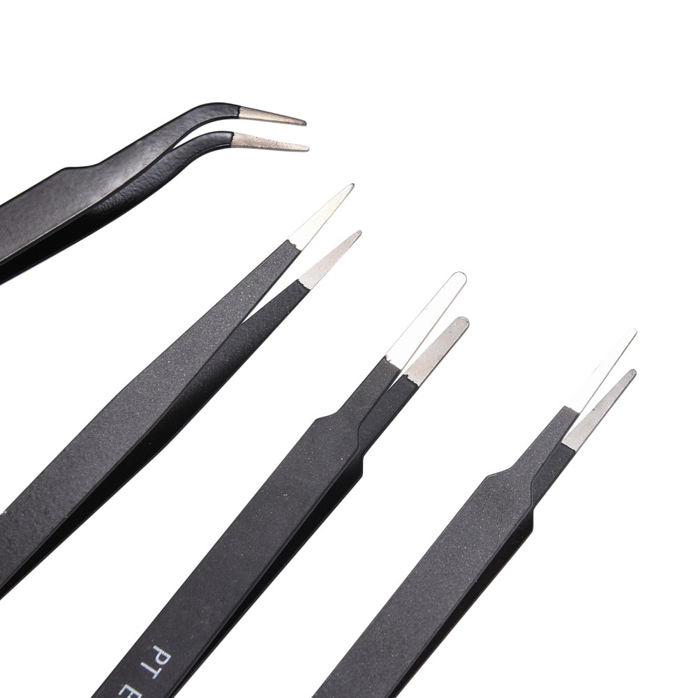 Set de 6 pinzas hierro antiestáticas / set4