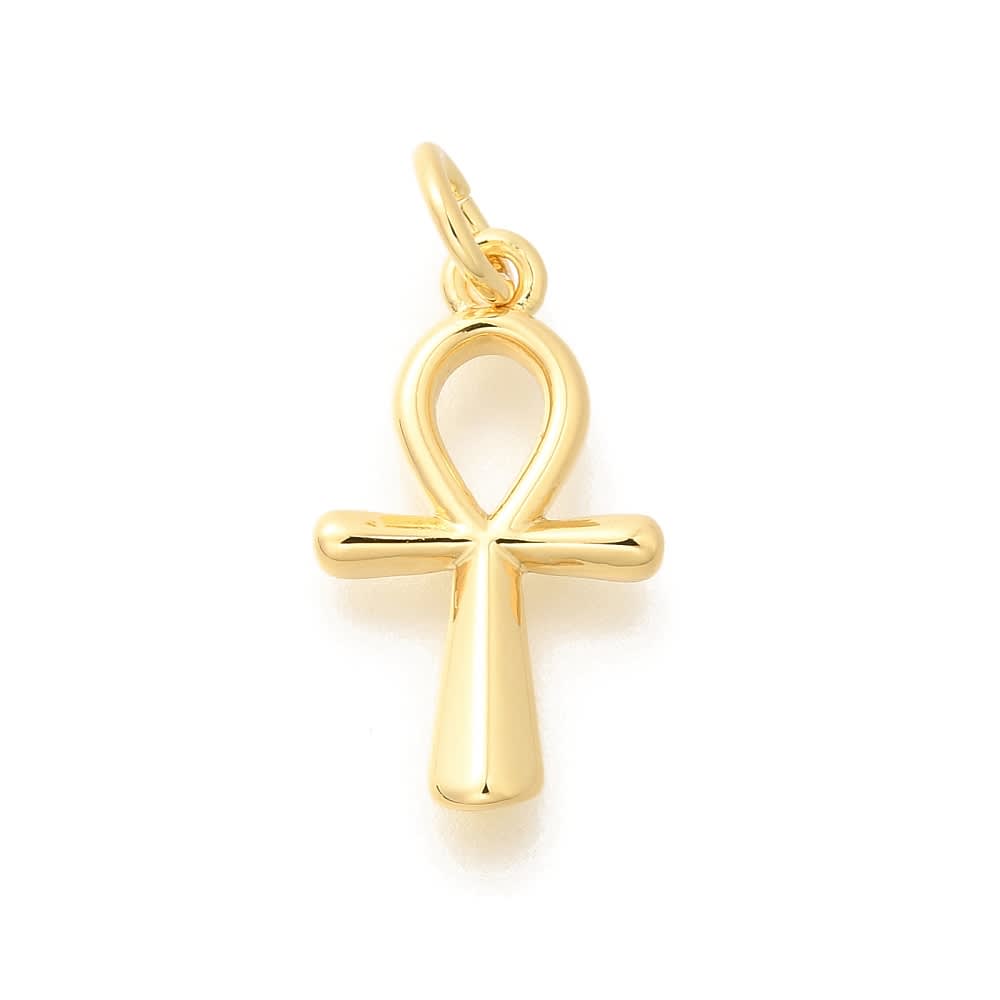 Dije colgante cruz egipcia 17 mm latón / unidad3