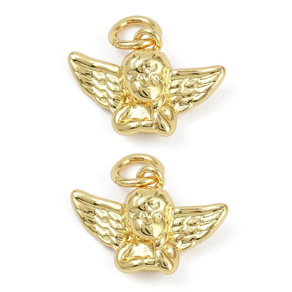 Dije colgante ángel 15 mm baño oro / unidad1
