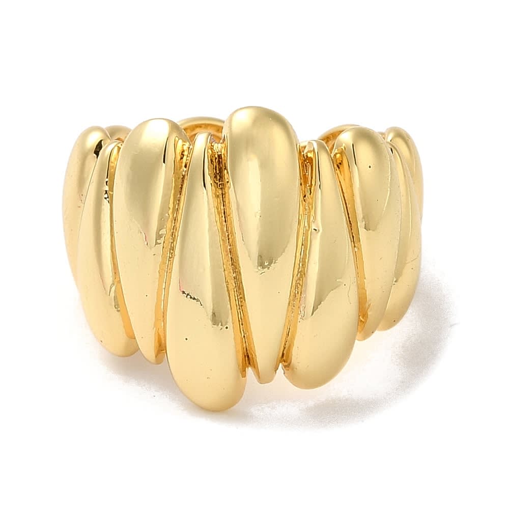 Anillo ajustable cinta de gotas baño de oro / unidad2