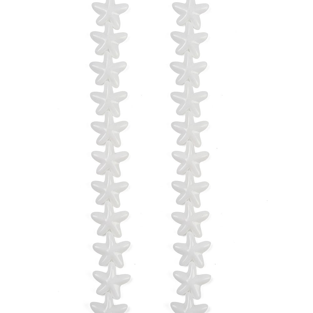 Dije pasador estrella blanca 18 mm vidrio / unidad2