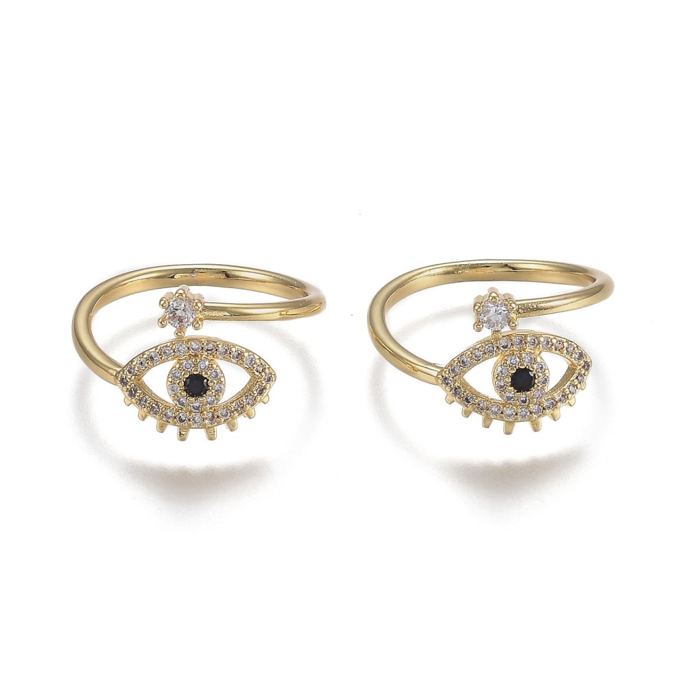 Anillo ajustable ojo turco baño de oro / unidad3