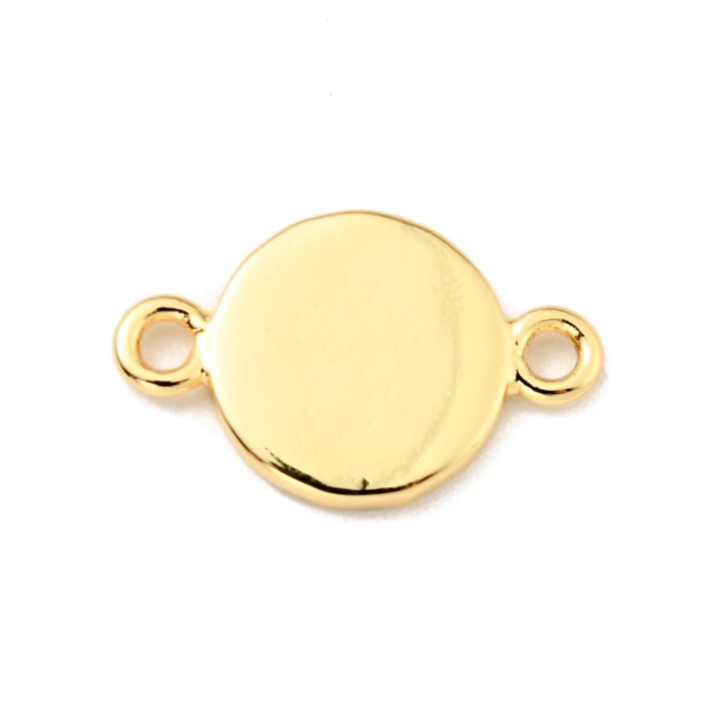 Dije conector esmaltado círculo fe 15 mm baño oro / unidad3