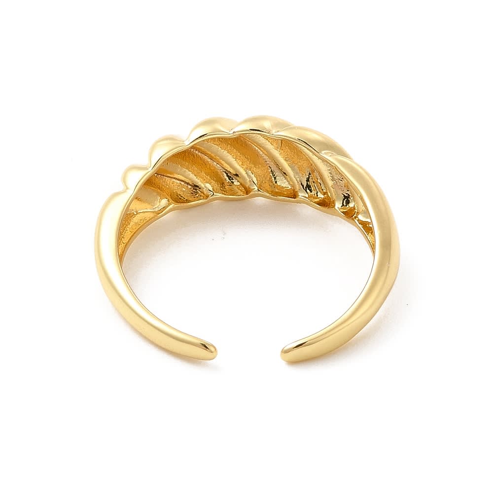 Anillo ajustable croissant baño de oro / unidad3