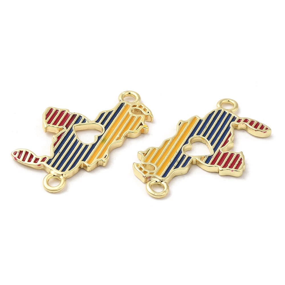 Dije conector esmaltado mapa Venezuela 28 mm baño oro / unidad3