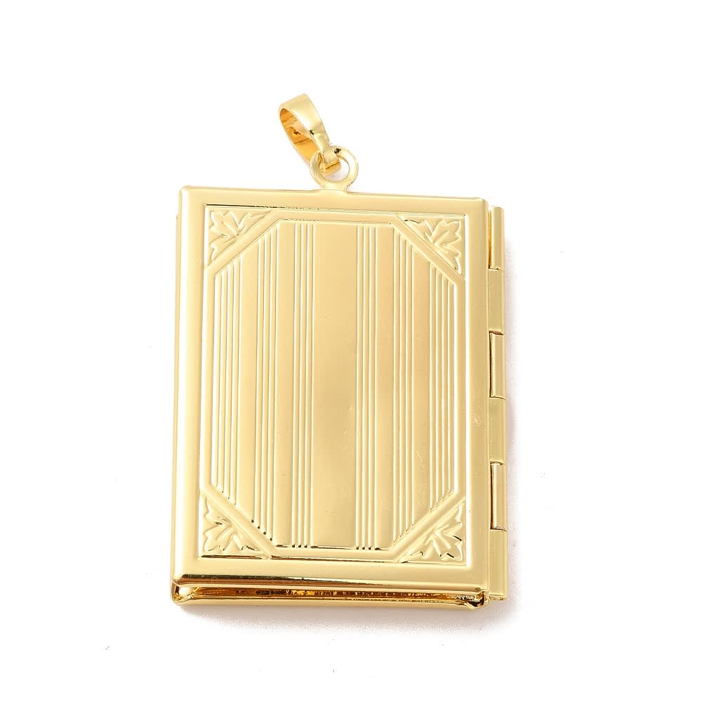 Relicario foto portafoto locket libro cruz baño oro / unidad3