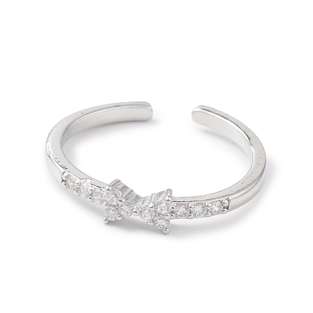 Anillo ajustable mini lazo coquette con zircón / unidad5